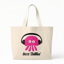 Just Chillin' Pink Jellyfish With Headphones Tote Bag