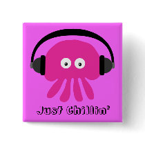 Just Chillin' Pink Jellyfish With Headphones