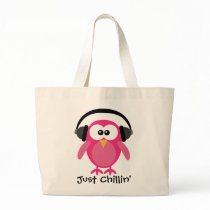 Just Chillin' Pink Owl With Headphones Bag