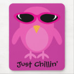Just Chillin' Pink Owl With Sunglasses mousepads