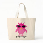 Just Chillin' Pink Princess Owl With Shades Tote Bag