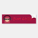 Just Chillin' Redhead With Headphones & Shades Bumper Sticker