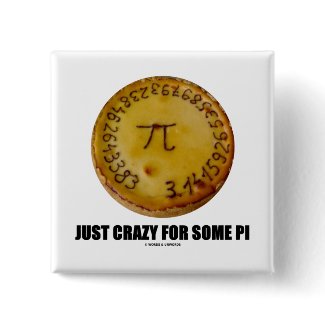 Just Crazy For Some Pi (Pi / Pie Math Humor) Pin