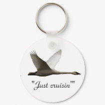 "Just cruisin'" Trumpeter Swan Key-chain keychains