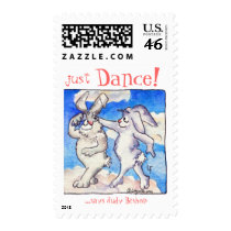 Just DANCE! Cartoon rabbits swing postage