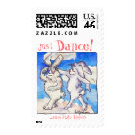 Just DANCE! Cartoon rabbits swing stamps