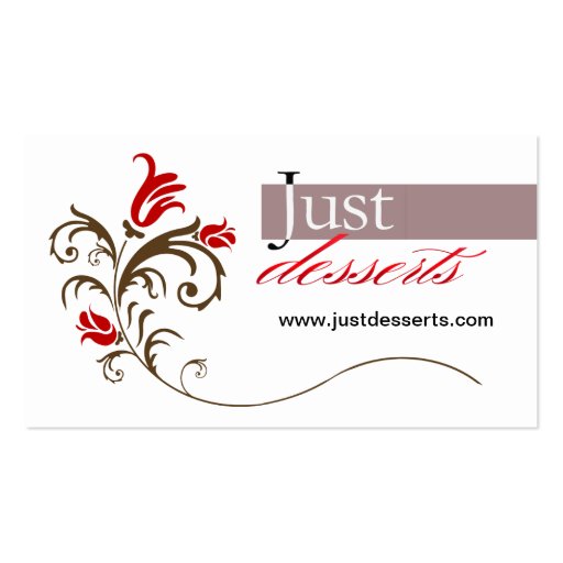 Just Desserts Cupcakes Promotional Business Card Template