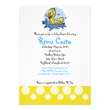 Just Ducky Yellow Duck 5x7 Baby Shower Invitation