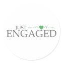 Just Engaged (Green Heart Scroll) stickers