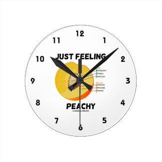 Just Feeling Peachy (Peach Anatomy Humor) Wallclocks