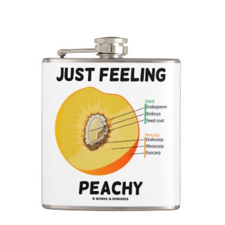 Just Feeling Peachy (Peach Anatomy Humor) Hip Flask