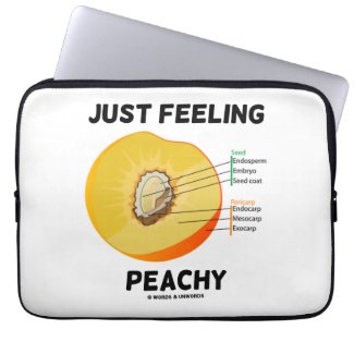 Just Feeling Peachy (Peach Anatomy Humor) Computer Sleeves