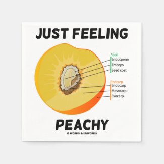 Just Feeling Peachy (Peach Anatomy Humor) Paper Napkins
