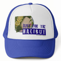 'just for the halibut' humorous parody Hat by popiconz 'just for the halibut' humorous parody Hat