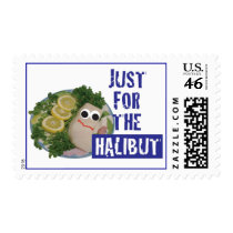 'just for the halibut' humorous parody Postage postage by popiconz 'just for the halibut' humorous parody Postage postage