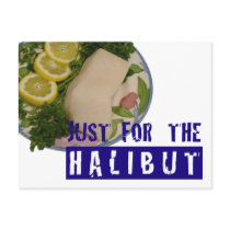 'just for the halibut' humorous parody Postcard by popiconz 'just for the halibut' humorous parody Postcard