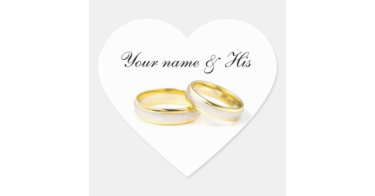 Just For You Two Rings Wedding Heart Sticker Zazzle