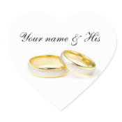 Just For You Two Rings Wedding Label sticker