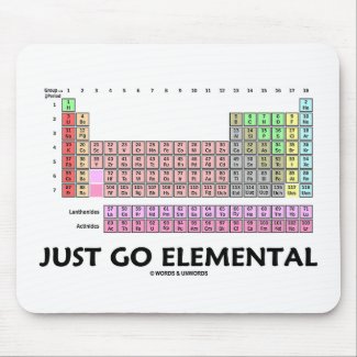 Just Go Elemental (Periodic Table Of Elements) mousepad