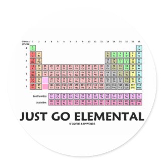 Just Go Elemental (Periodic Table Of Elements) sticker