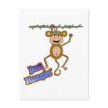just hangin monkey post card
