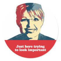 Just here trying to look important round stickers
