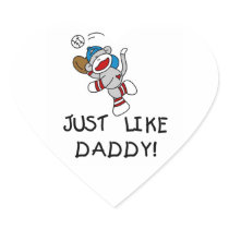 Just Like Daddy Baseball Tshirts and Gifts Heart Stickers