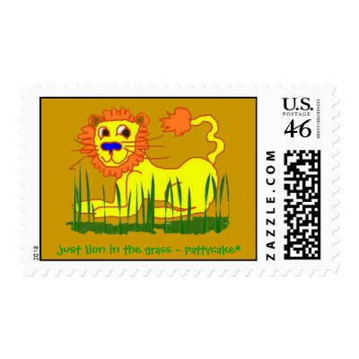 just lion in the grass - pattycake* postage by pattycake