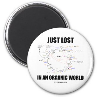 Just Lost In An Organic World (Krebs Cycle Humor) Magnets