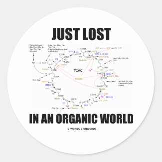 Just Lost In An Organic World (Krebs Cycle Humor) Sticker