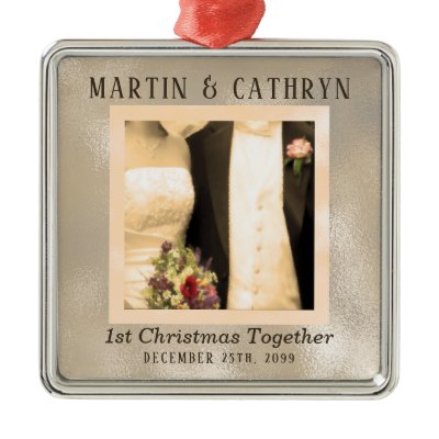 Just Married 1st Christmas Custom Year Christmas Ornaments