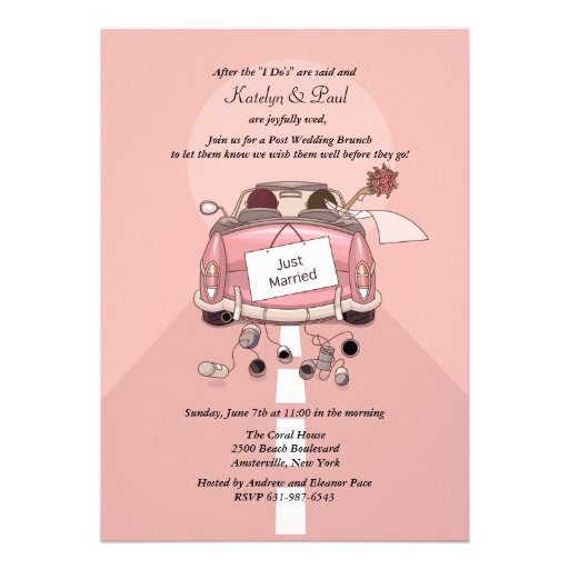 Just Married 2 Post Wedding Brunch Invitation (front side)