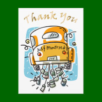 Just Married (2B) Thank You Card postcards by bridalbydesign Just Married (2B) Thank You Card postcards