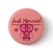 Just Married Abstract Venus Pinback Buttons