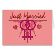Just Married Abstract Venus Greeting Cards