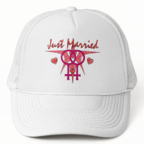 Just Married Abstract Venus Trucker Hat