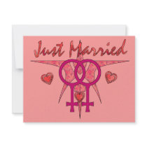 Just Married Abstract Venus invitations