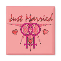 Just Married Abstract Venus Refrigerator Magnets