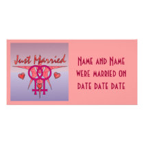 Just Married Abstract Venus Photo Card Template