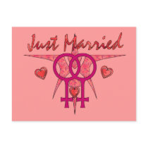 Just Married Abstract Venus Postcards