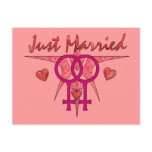 Just Married Abstract Venus postcards