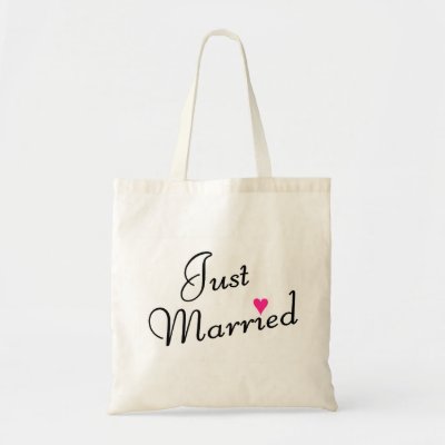 Just Married Canvas Bags