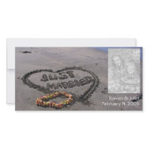 Just Married Beach Custom Photo Card