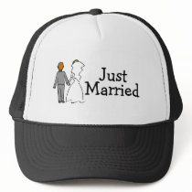 Just Married Bride and Groom Hats