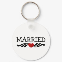 Just Married Bride and Groom keychains