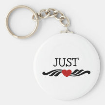 Just Married Bride and Groom Keychain
