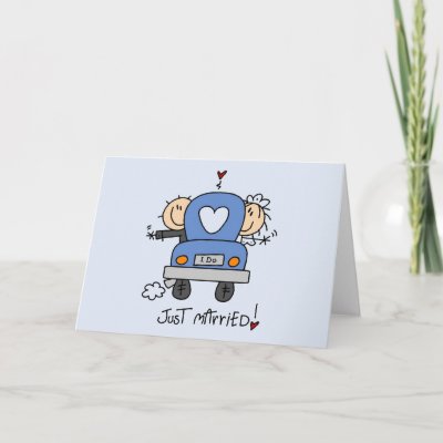 Just Married Bride and Groom T-shirts and Gifts cards