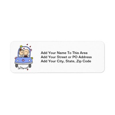 Just Married Bride and Groom T-shirts and Gifts Labels