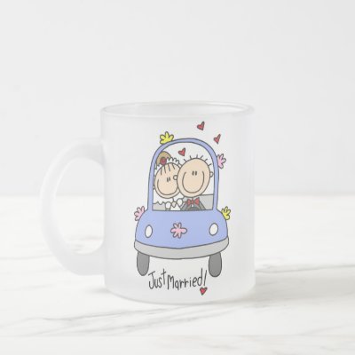 Just Married Bride and Groom T-shirts and Gifts Mugs