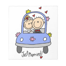 Just Married Bride and Groom T-shirts and Gifts Scratch Pad